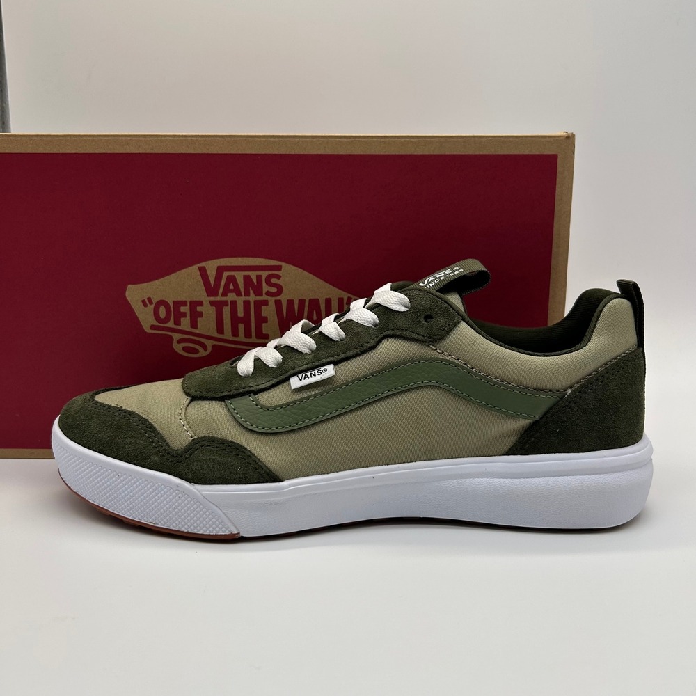 Vans Range EXP Shoes Mens 10 Green Elm Grape Leaf Sport Block Suede Sneakers